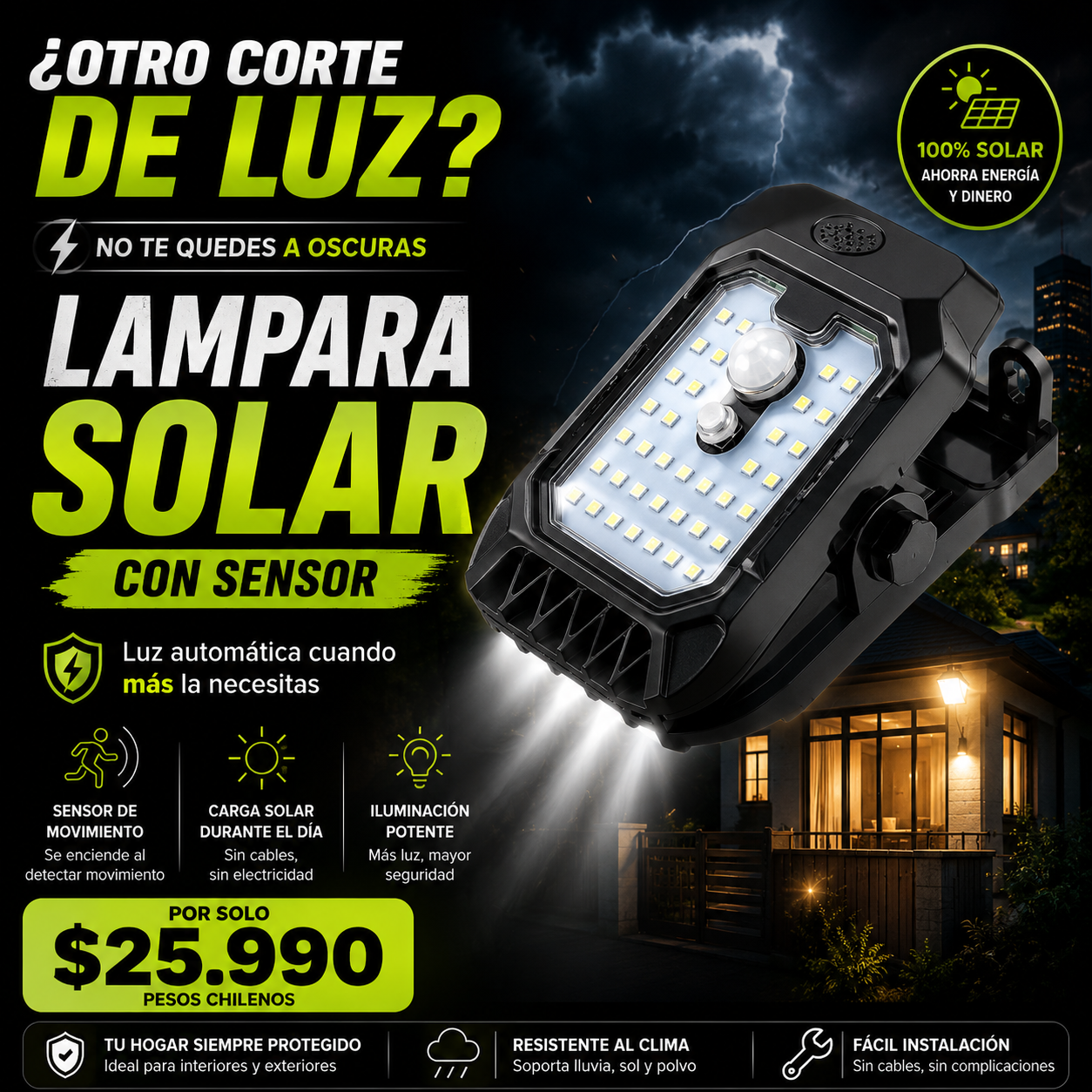 SolarLux™ - Lámpara Solar con Sensor