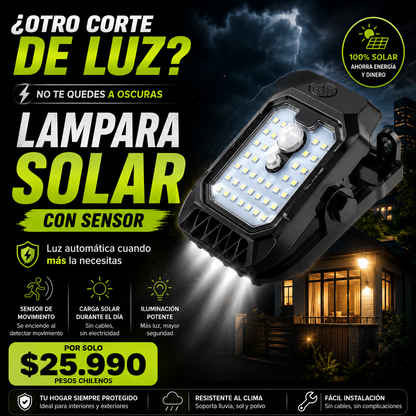 SolarLux™ - Lámpara Solar con Sensor
